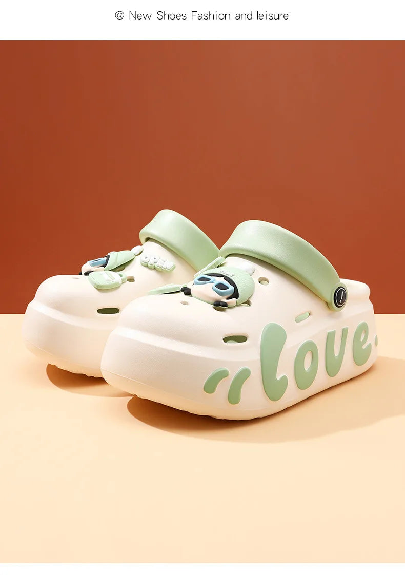 2026 New Women Fashion Clogs Cute DIY Charms Home Street Slippers For Female Summer Platform Shoes Soft EVA Girls Leisure Sandal