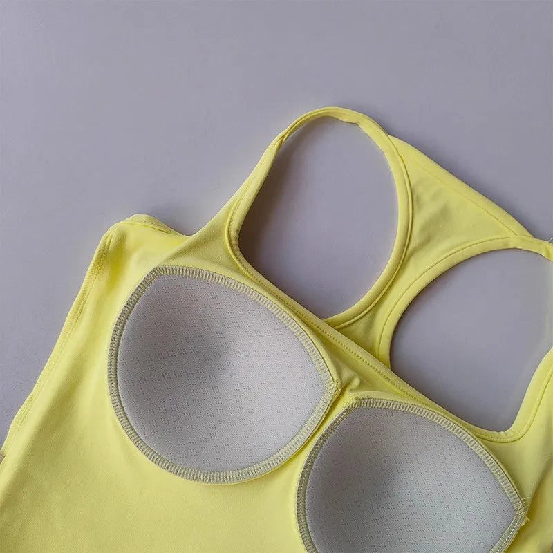 Women's Cross-Back Yoga Sports Vest One-Piece Cup Versatile Training Fitness Bra Colorful Fitness Clothing for Active Women