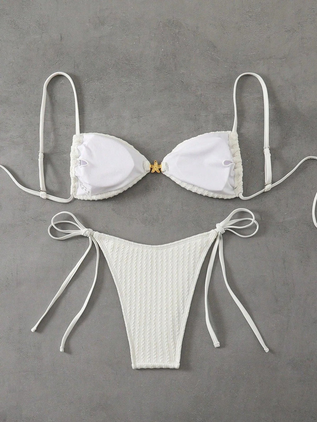 Solid Split Swimsuit Women 2 Piece Triangle Bandage High Cut Thong Bikini Push Up Summer New Sexy Bathing Suit Beachwear