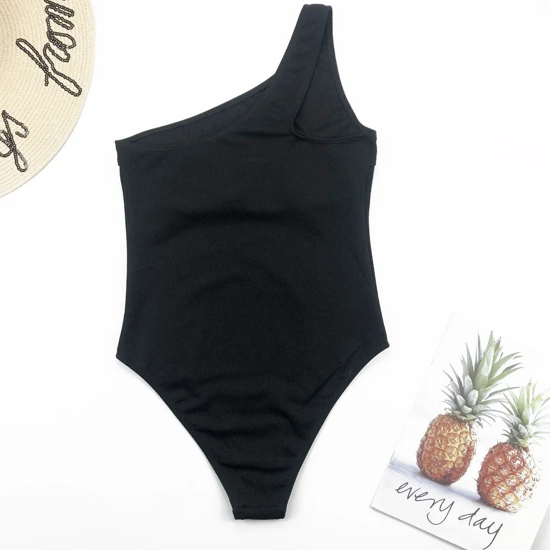 2023 Vintage Swimsuit Women One Piece Ruffle Strap Swimwear Female Push Up Monokini Padded Beach Bathing Suits Black Bodysuits
