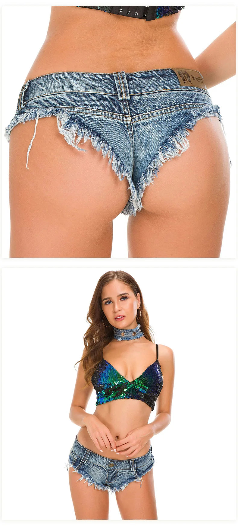 DEKA Sexy Holiday Beach Swimsuit Shorts Denim Thongs Beach Summer Holiday Wear For Ladies Bikini Pants Mid Waist Female Clothes