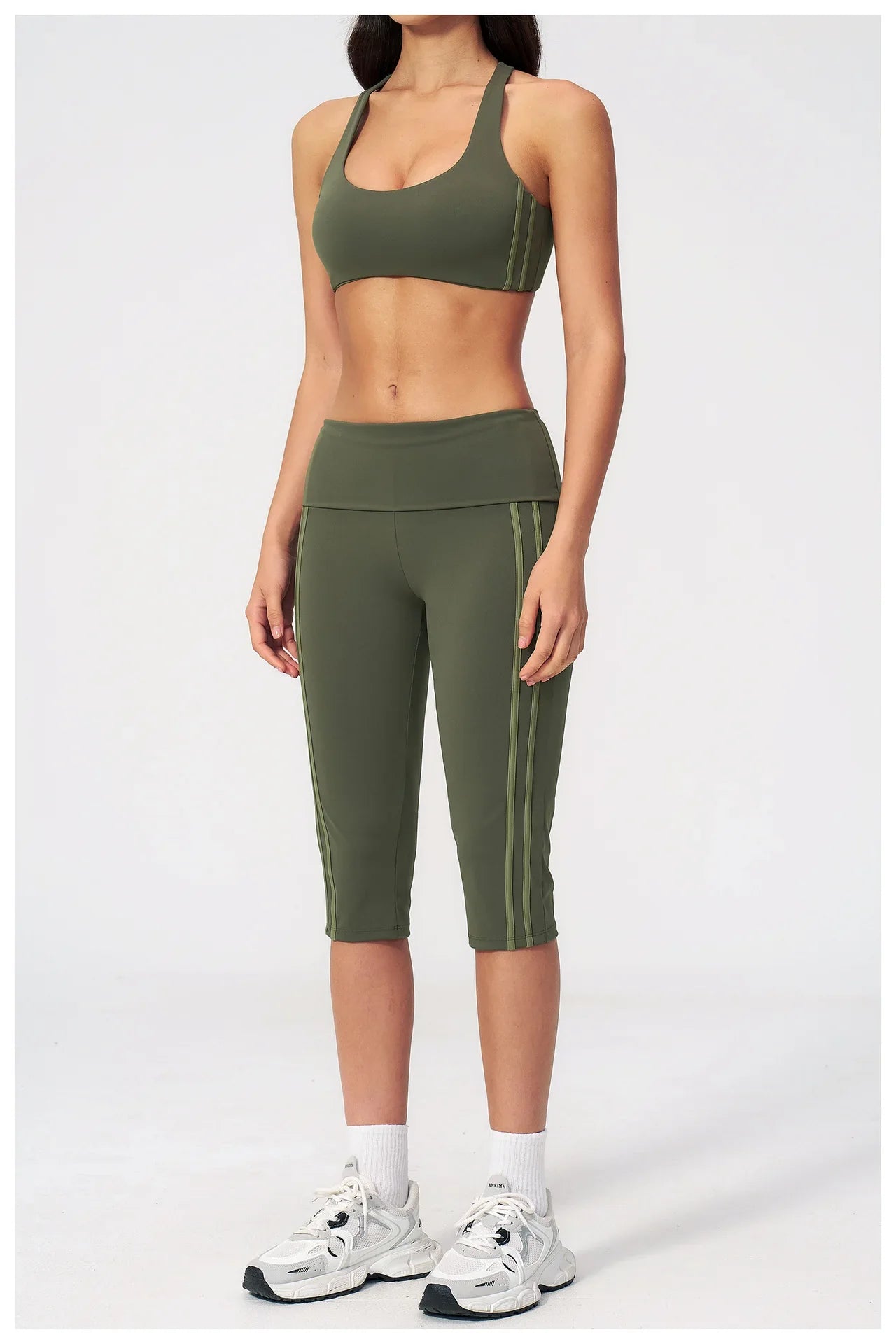 Summer Color Blocked Yoga Sets Women Slim Sports Bra High Waist Pants Fitness Suits Outwear Gym Running Push Up Workout Clothes