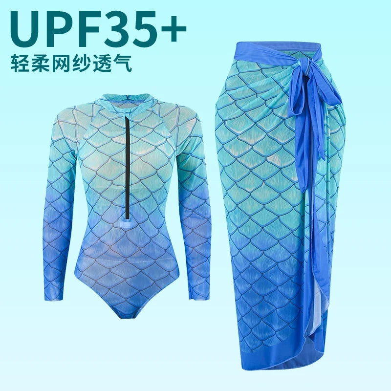 2 Piece Sets High Waist Sexy Swimsuit Women 2025 Summer Bathing Suit Bikini Set Long Sleeve Swimwear Beach Wear Swimming Suit