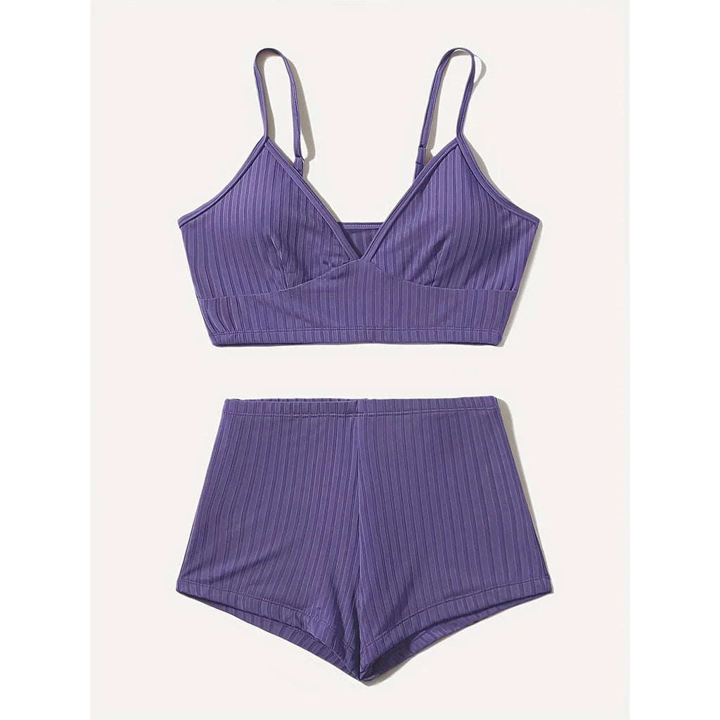 Ribbed Shorts Female Swimsuit High Waist Bikini Women Swimwear Two-Pieces Bikini Set Padded Bather Bathing Suit Swim Lady V3281