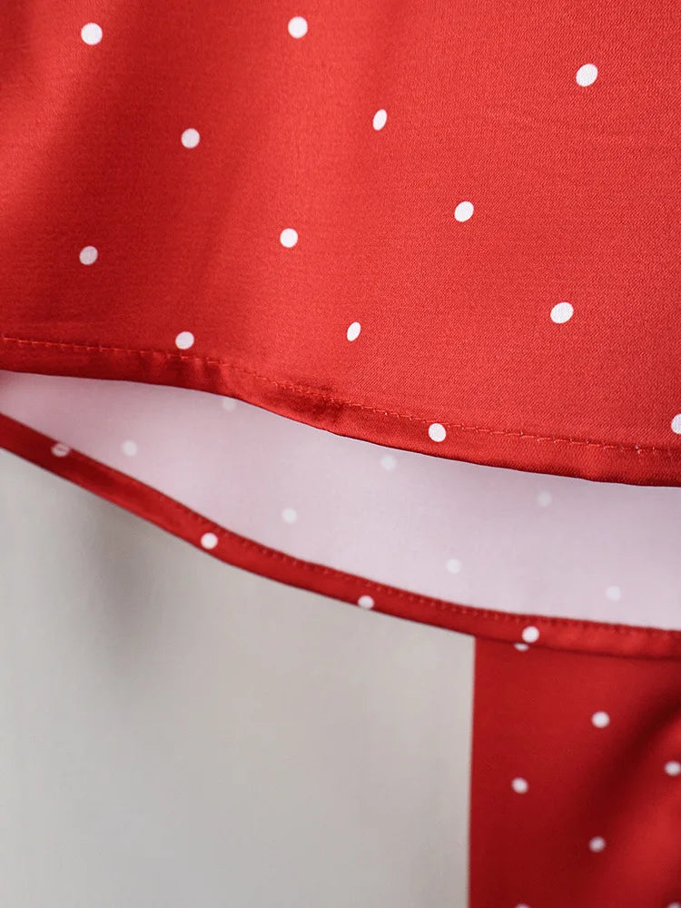 Phantasy Office Lady Polka Dot Tanks Eleghant Halter Black Top Women Sexy Lace up Sleeveless Red Vest 2026 Summer Clothing