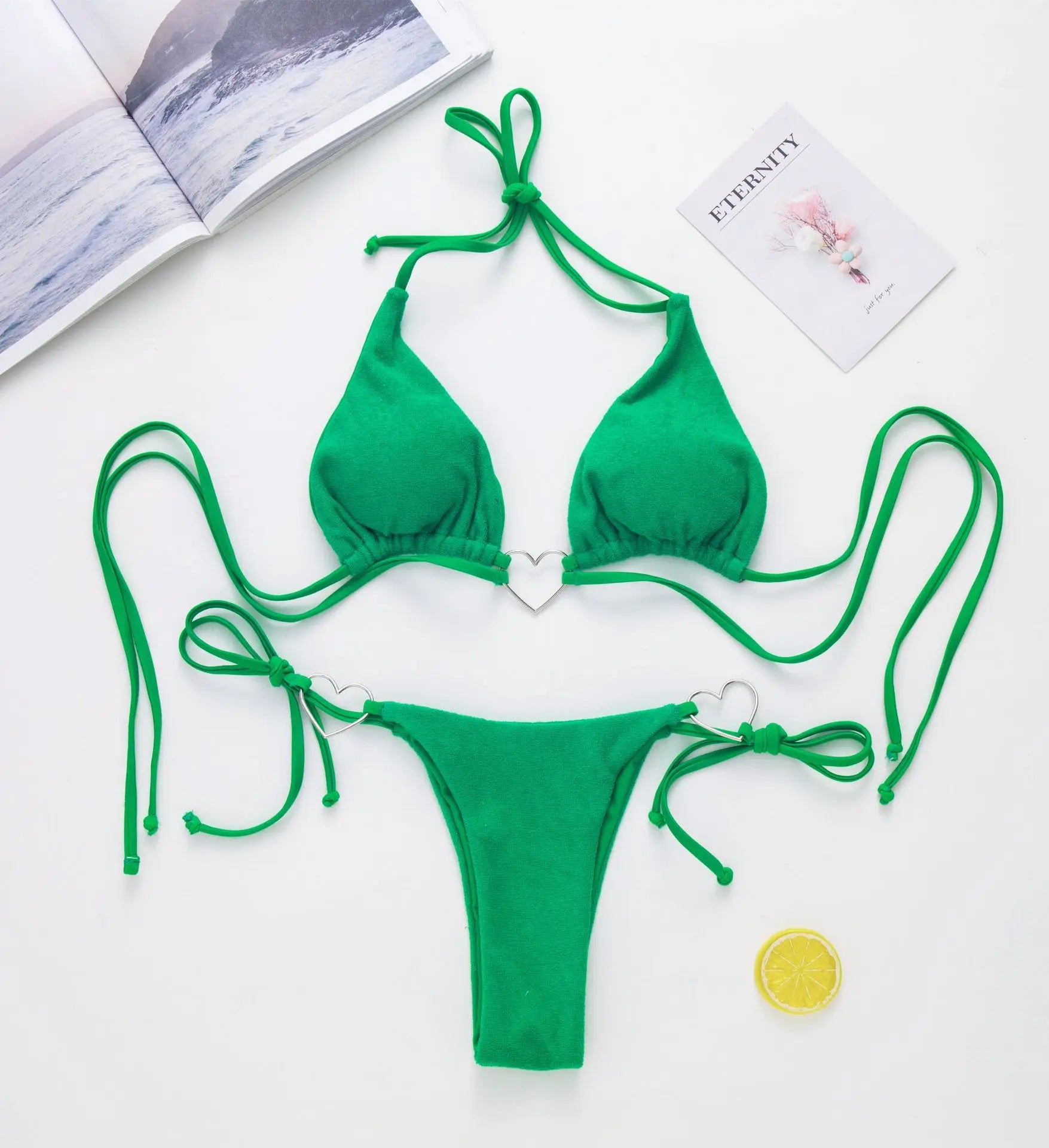 DEKA Brazilian Cross Bandage Bikini Set Women Lover Swimsuit Halter Swimwear Push Up Bikini Beachwear Sexy Bathing Suit