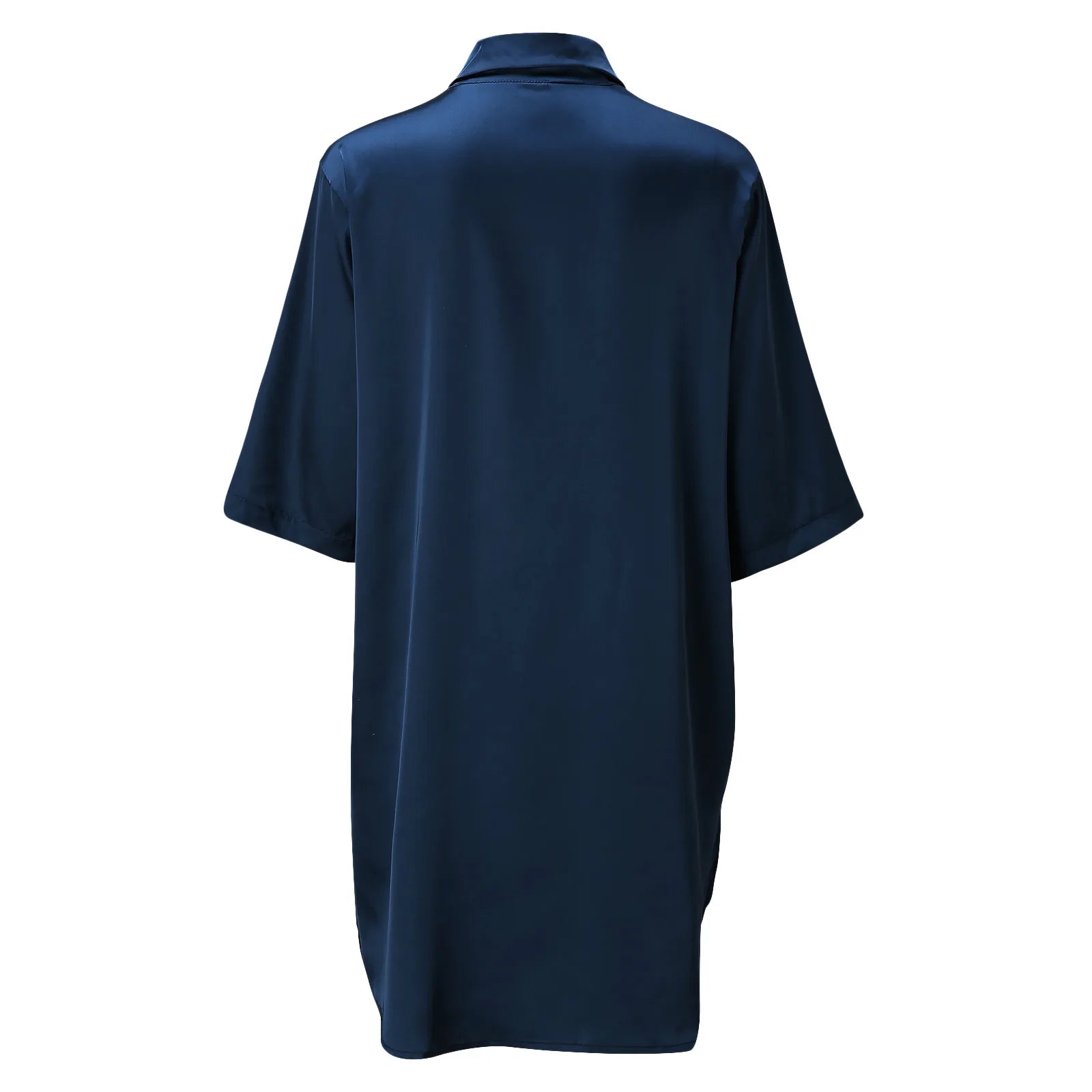 New Women's Solid Color Silky Comfortable Soft Pajamas Sexy Short Sleeve Nightshirt Smooth & Skin-Friendly Home Sleepwear Lounge