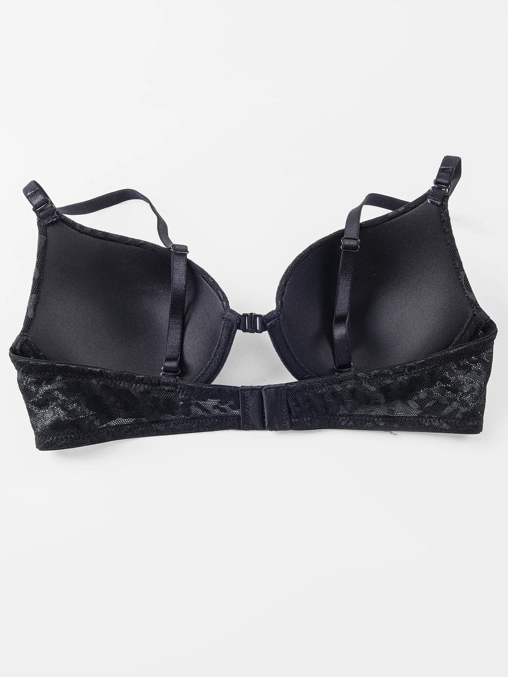 Women's Sexy Front Closure Push Up Bra Seamless Smooth Bra with underwire Makes Chest Look Smaller Lingerie beige