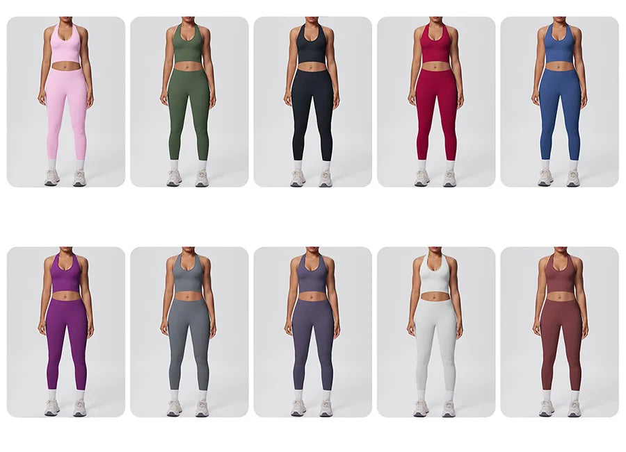 2pcs Yoga Set Gym Outfits Clothes Athletic Wear Yoga Suits For Women Fitness Set Tracksuits Sports Bra Gym Leggings Sportswear