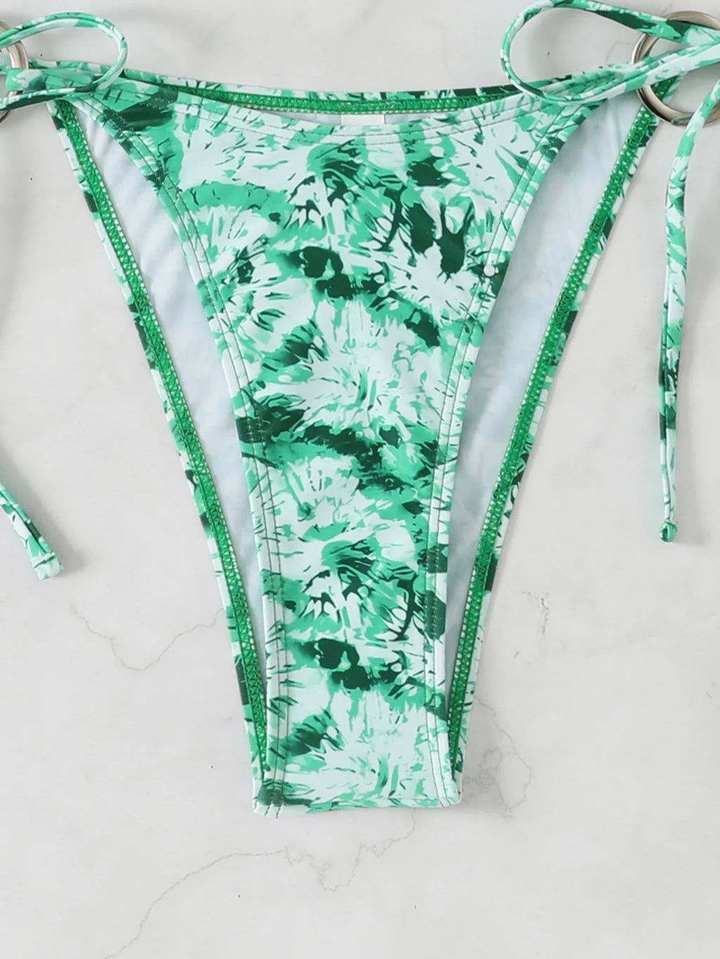 Halter Triangle String Bikinis 2026 Women Sexy Ring Linked Swimsuit Printed Swimwear Female Bathers Bathing Swimming Swim Suit
