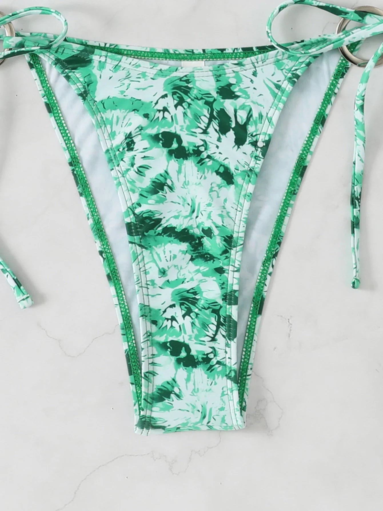Halter Triangle String Bikinis 2026 Women Sexy Ring Linked Swimsuit Printed Swimwear Female Bathers Bathing Swimming Swim Suit