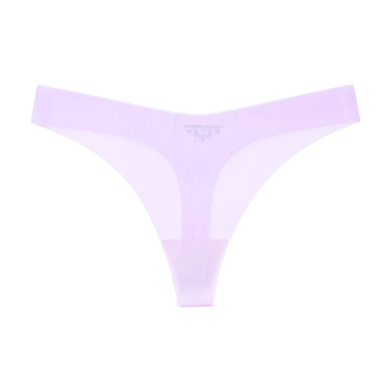 Girls Briefs Seamless Women Panties Sexy G String Ice Silk Underwear T Back Sports Yoga Thong Traceless Plus Size S-XL