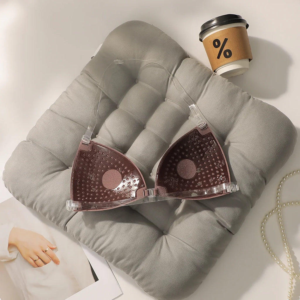 Invisible underwear seamless beauty back and chest patches front button closure reusable women bra C2431