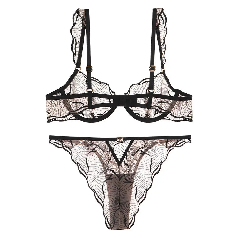 Summer French Minimizer Bra Beachwear Large Bust Pure Embroidery Lace Ultra Thin Plate Size Light Support Wirefree AU MOYISU