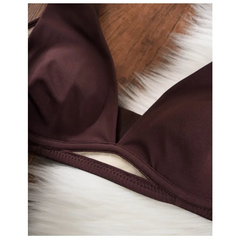 Comfort 2026 Rabbit Ear Bra Deep V, Wireless Invisible Summer Bralette, Breathable Thin Bra for Small Chest, Natural Sexy MOYISU
