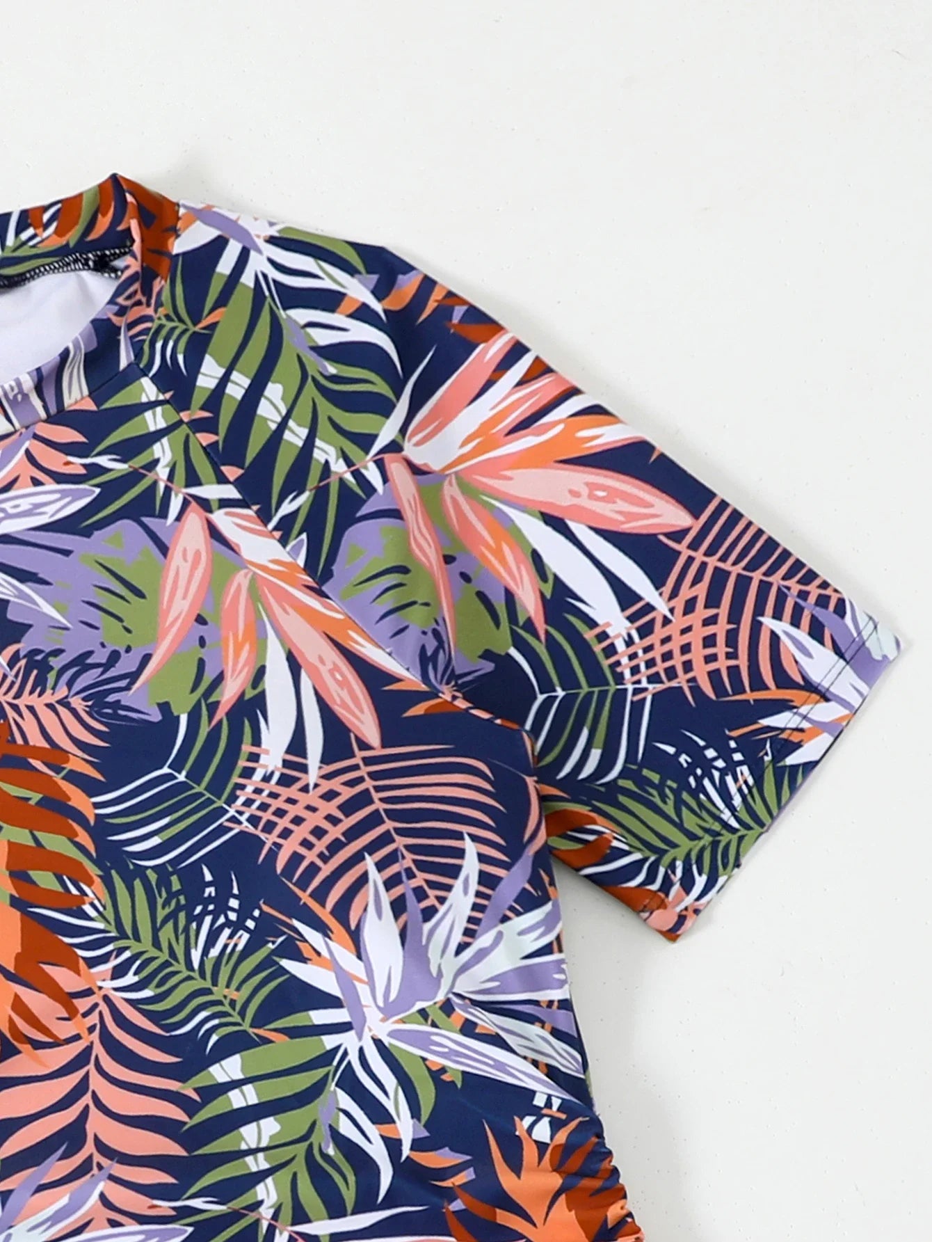 Short Sleeves Two Pieces Swimsuit Women Tankini 2026 Printed Swimwear Female Beach Wear Bathers Bathing Swimming Swim Suit