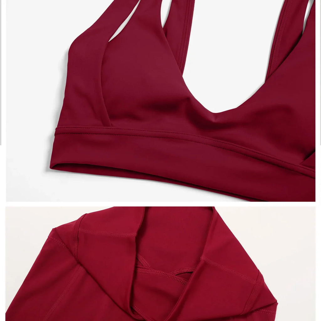 Women' Sports High Waist Shorts Set Fitness Cycling Elastic Sports Pants Yoga Bra Set Gym Sportswear Workout Set Athletic