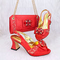 Doershow nice African Shoes And Bag Matching Set With gold Hot Selling Women Italian Shoes And Bag Set For Wedding HRF1-9
