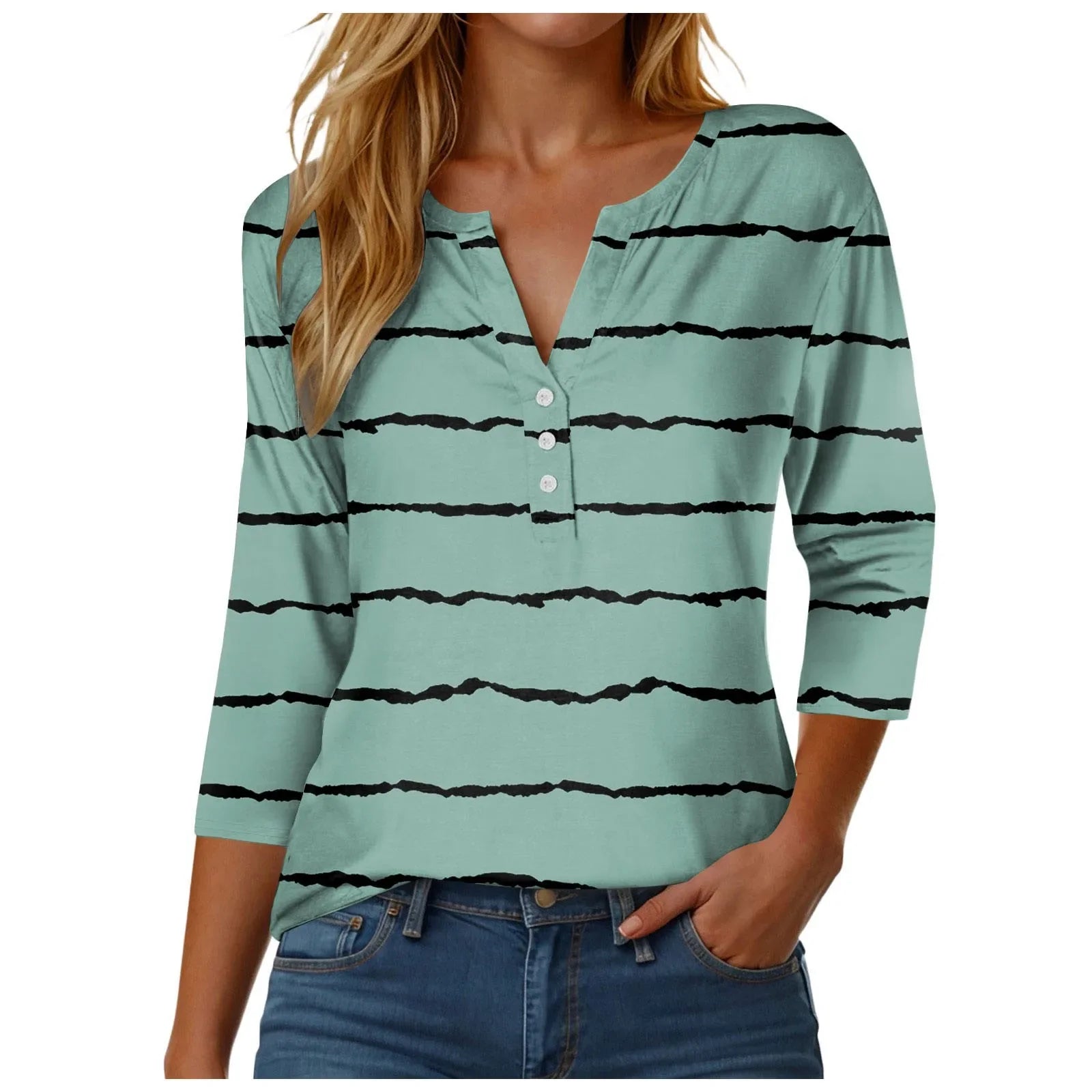 Womens Athletic Tops Short Sleeve Women Stylish Casual Loose Three Button V Neck Short Sleeved T Same Day Long Sleeve Shirt