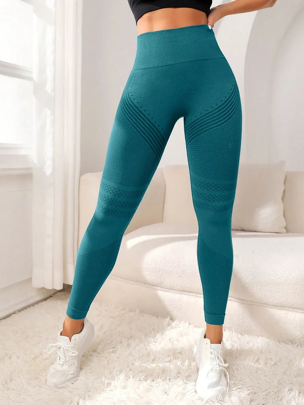 Sports Pants With Sexy Lines Lifting Buttocks Sports Tight Pants Women's High Waisted Elastic Fitness Pants Running Yoga Pants