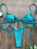Sexy Ruffle Frilled Micro Thong Bikini 2025 Women Swimwear Female Swimsuit Two-pieces Bikini set String Bather Bathing Suit Swim