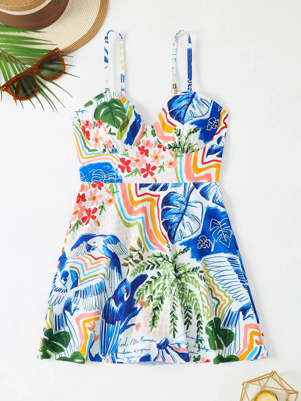 2026 Strappy Swimsuit One Piece Push Up Swimwear Women Sexy Printed Bathers Bathing Swimming Swim Suit Female Beachwear