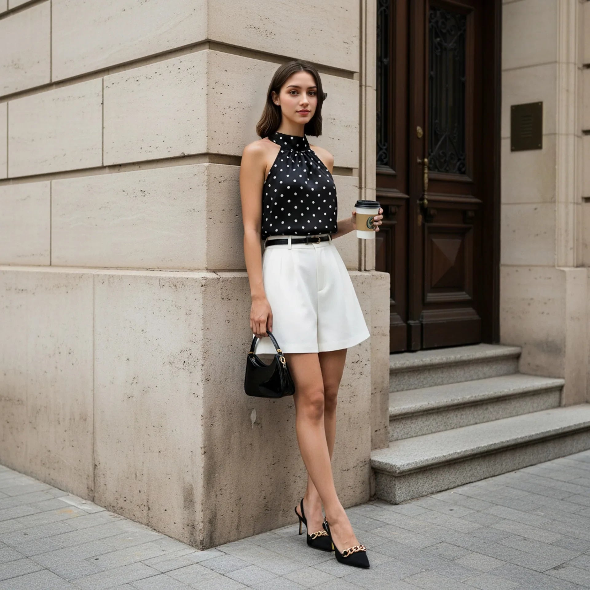 Phantasy Office Lady Polka Dot Tanks Eleghant Halter Black Top Women Sexy Lace up Sleeveless Red Vest 2026 Summer Clothing