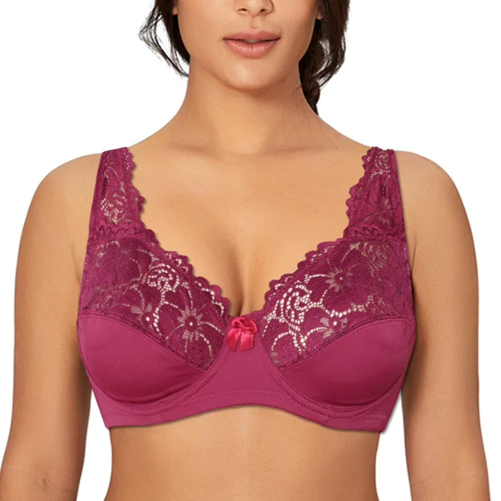 Fashion Bras For Womens Lingerie Lace Bra Underwire Plus Size Brassiere Sexy Underwear BH Top  B C D DD E F Cup