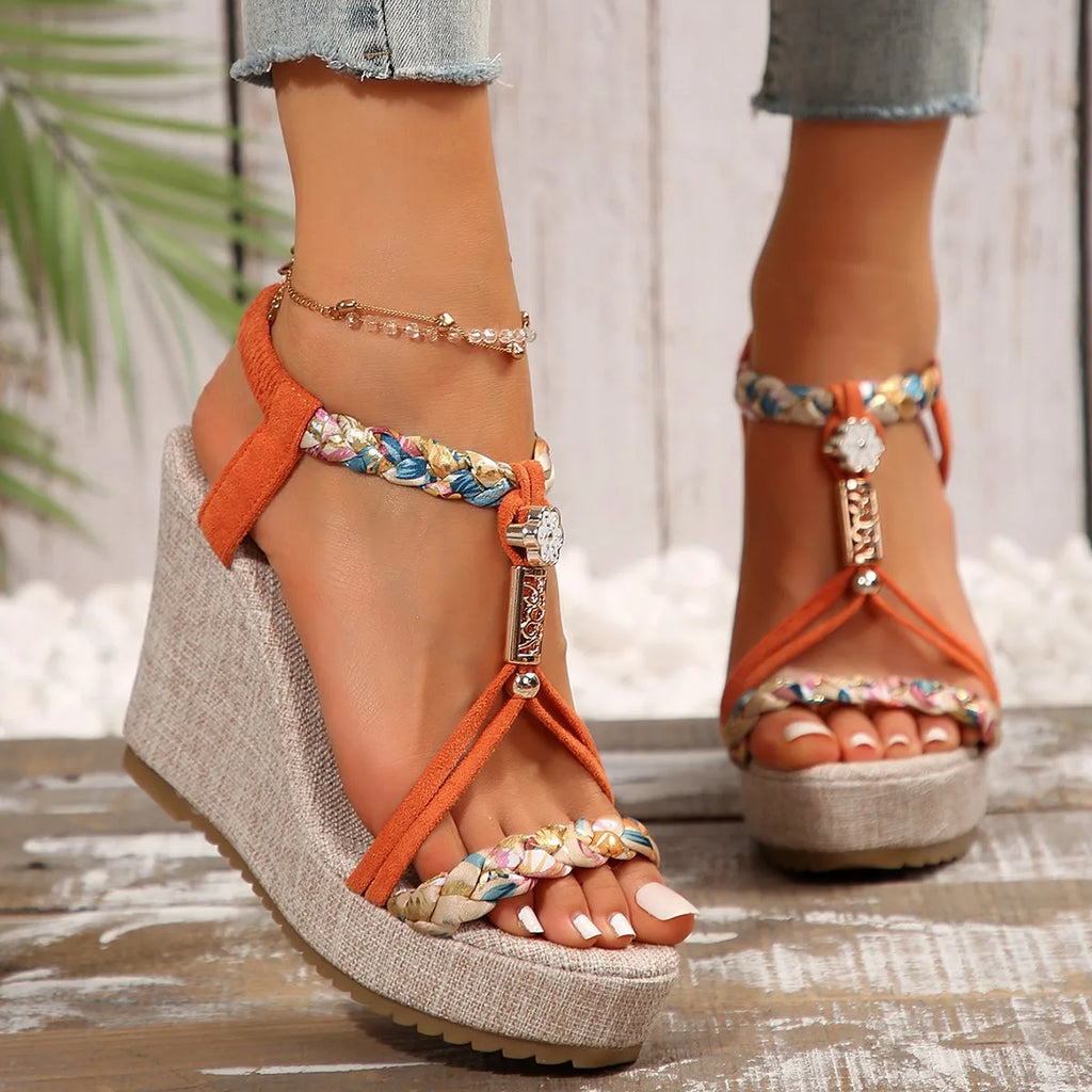 Women Wedges Sandals  Summer Fashion Designer Shoes for Women High Quality Platform Sandals Casual Outdoor Sandals Women