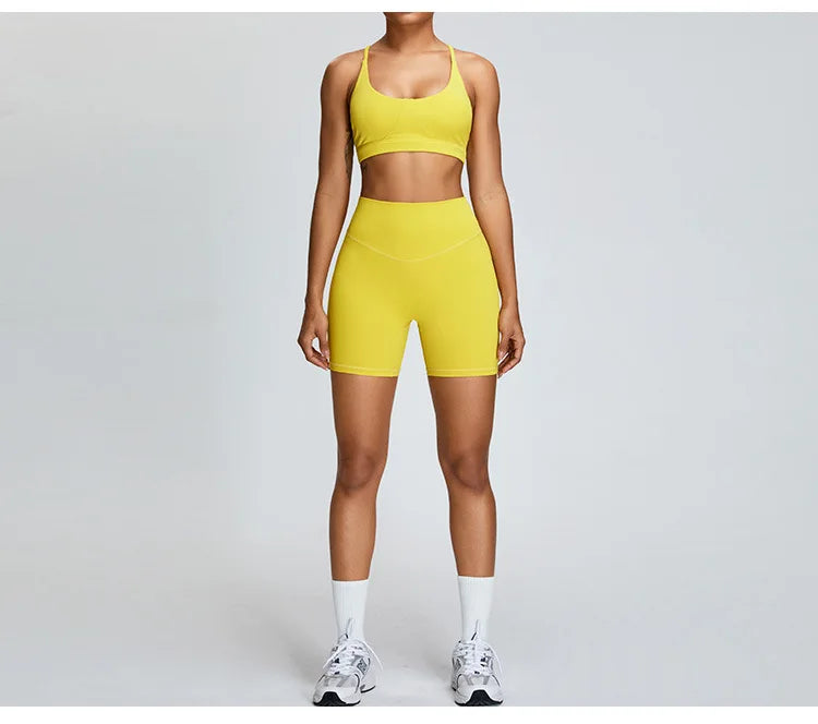 Solid Color Cross Back Women Fitness Underwear Sports Bra Running Top Gym Yoga Athletic Tight Workout Jog Soft With Backless Bra