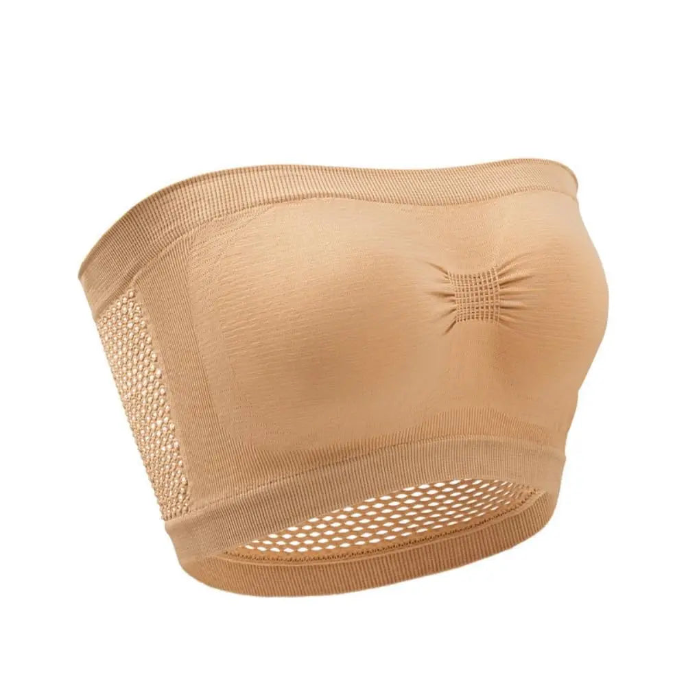 Women’s Strapless Seamless Tube Top Bra Anti-Slip Wireless Bandeau for Summer Outfit