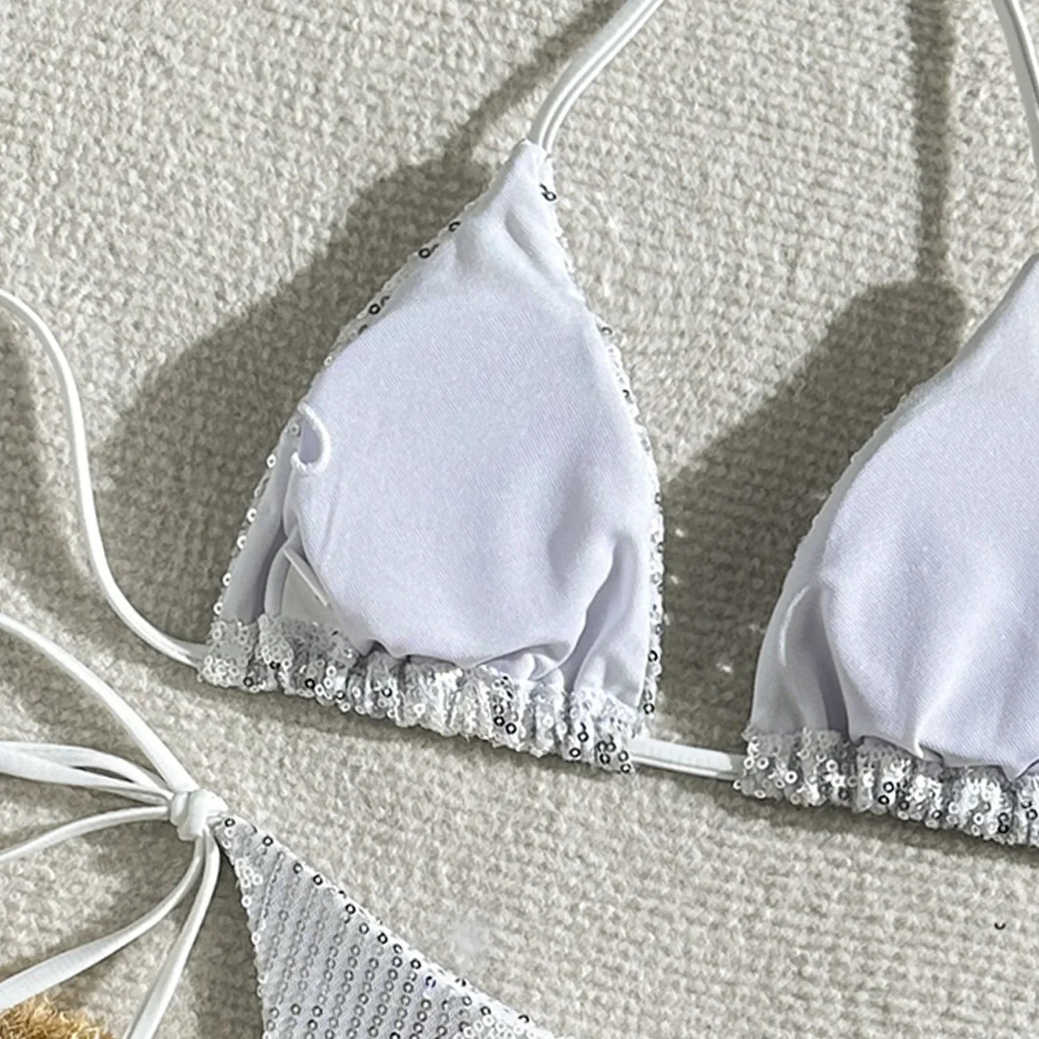 Halter Shiny Star Sequins Bikini 2025 Women Swimsuit Female Swimwear Two Pieces Bikini Set Brazilian Bathing Suit Swim Beachwear
