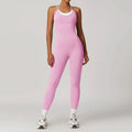 Yoga Jumpsuit Fake two color contrast halter sport jumps Women Push Up Gym Fitness Overalls Sport Outfit Sportswear Clothes 8843