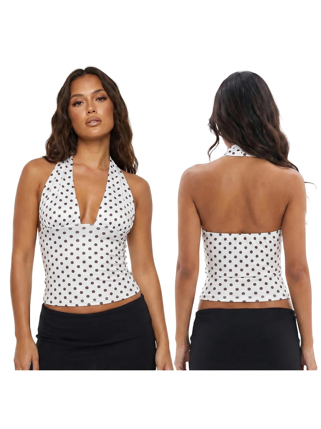Women's Halter Tops Striped V Neck Sleeveless Open Back Slim Fit Vest Summer Party Daily Casual Wear Street Tank Tops