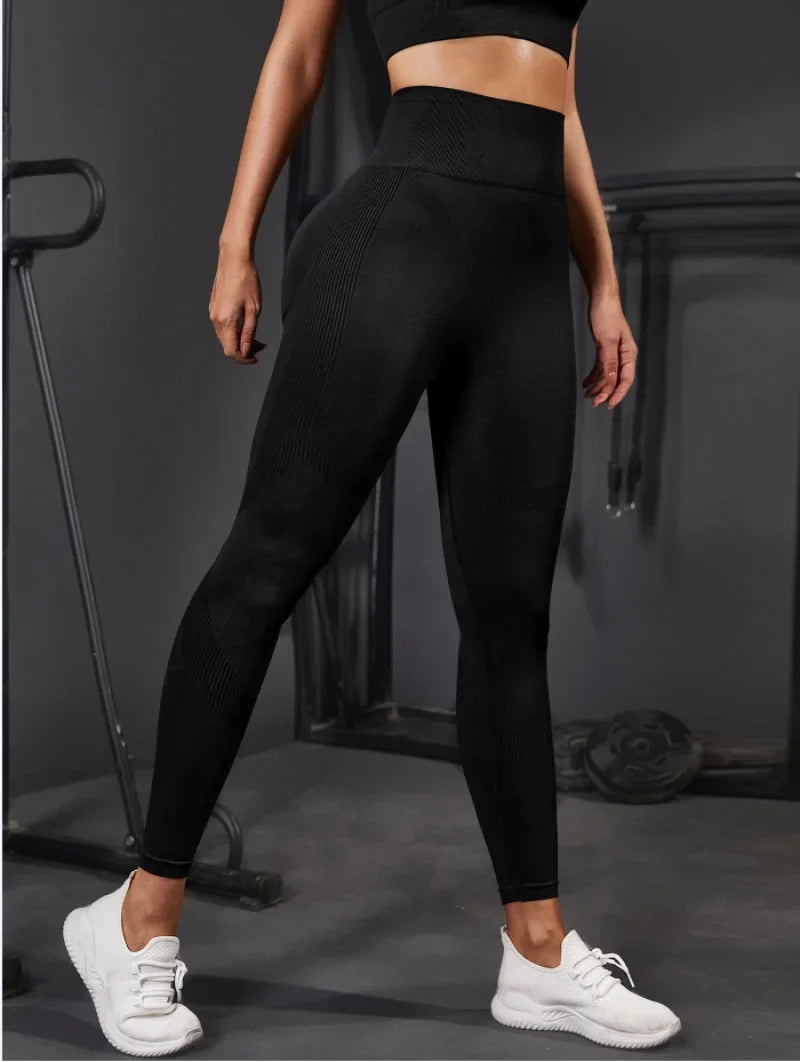 Seamless  Pants With Sexy Lines Lifting Buttocks Sports Tight Pants Women's High Waisted Elastic Fitness Pants Running Yoga Pant