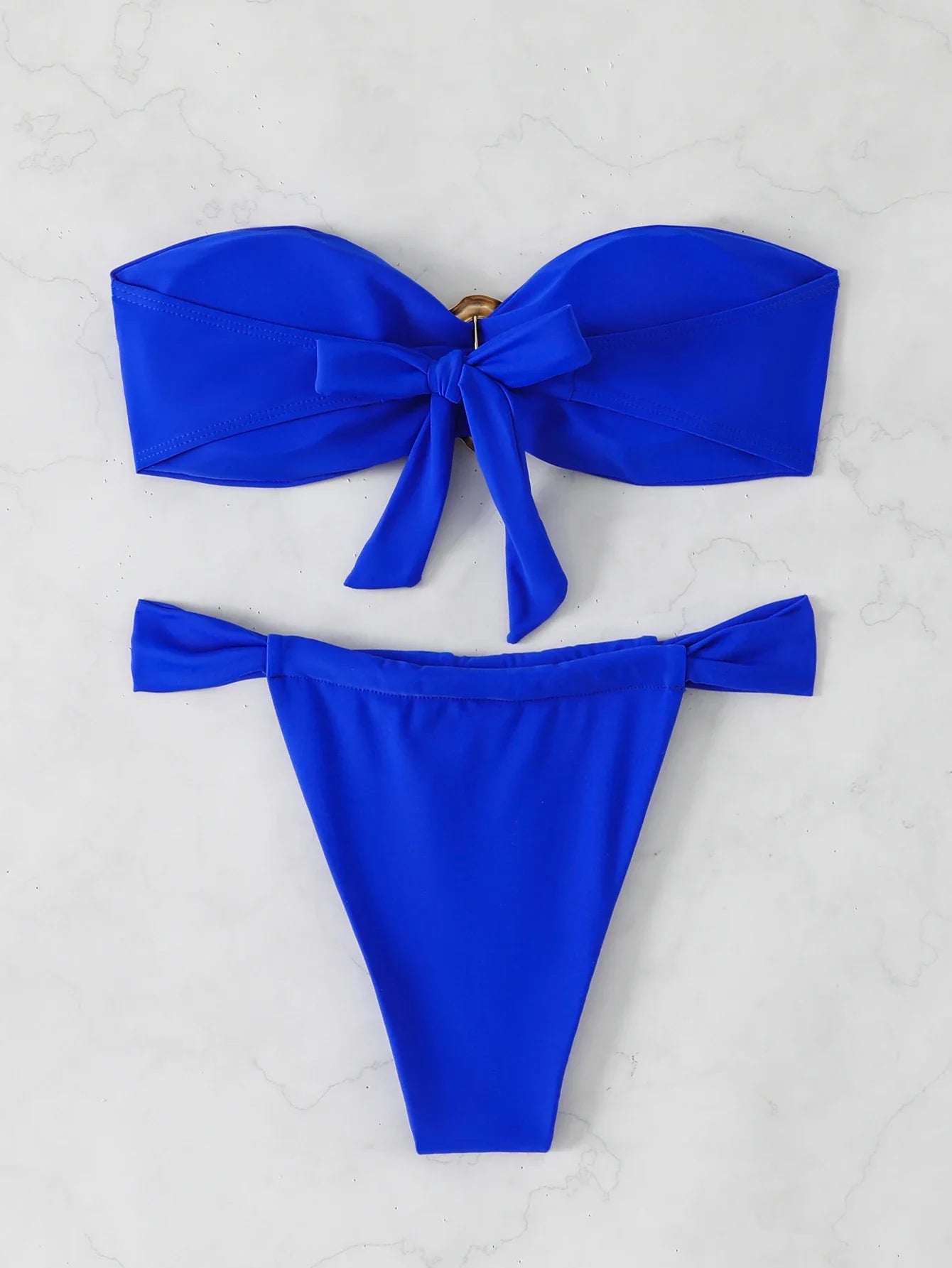 Bandeau Thong Bikinis 2026 Women Sexy Swimsuit Solid Padded Swimwear Female Bathers Bathing Swimming Swim Suit Beachwear