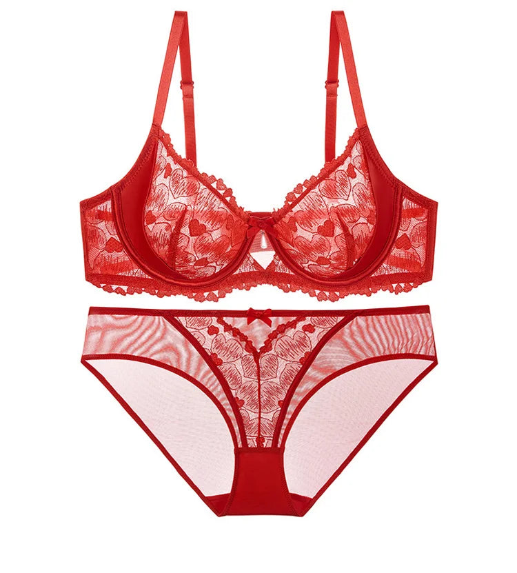 Sheer Lace Teddy Lingerie Set Panty Sexy Bra & Panty Set Ultra Thin Comfortable Summer Wear S-3XL BC Sexy Gift Sexy Tushy MOYISU