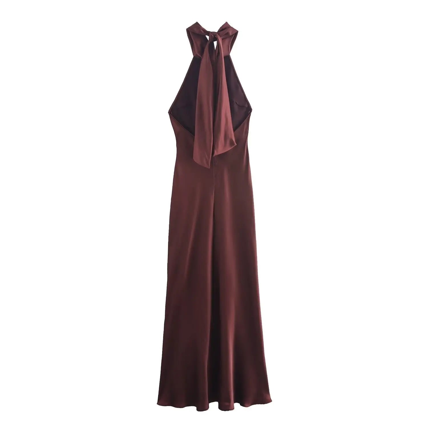 Foridol Halter Satin Dress Women Sexy Backless Burgundy summer spring Dress Elegant Maxi Long Party Dress Christmas Vestidos