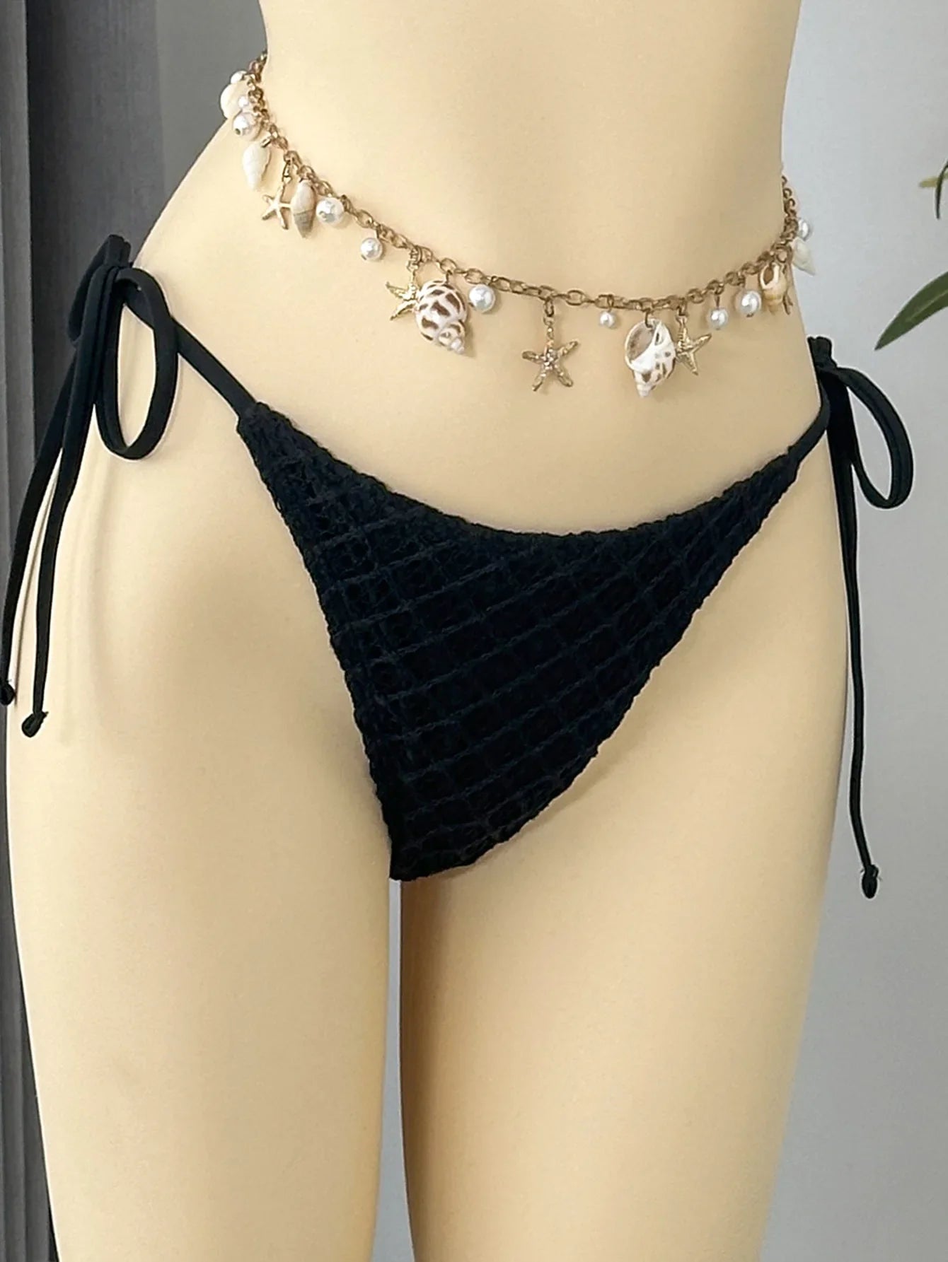Vintage Beige Black Mesh Skirt 3 Piece Bikini Set 2026 Women Metal Chain Strap Push Up Bra Swimsuit Beach Bathing Suit Swimwear