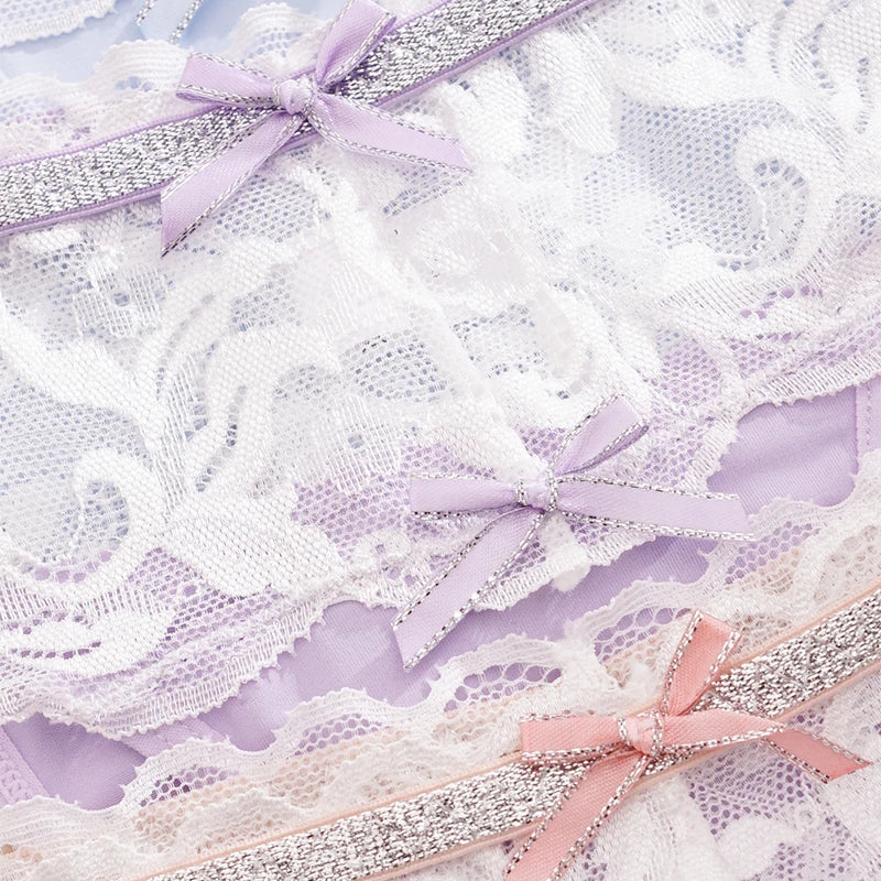 3pcs/Set Sexy Lace Women's Panties Underwear Low Waist Floral Elegant Lady Briefs Breathable Comfortable Female Sexy Lingerie