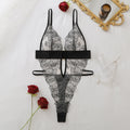 Sexy One Piece Bodysuit Lace Hollow Out Jumpsuit Women Erotic Lingerie