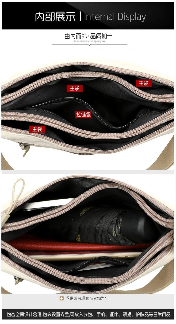 2026 New Women's Minimalist Solid Color Nylon Bag - Multi-functional, Casual, Waterproof & Portable Fashion Crossbody Bag