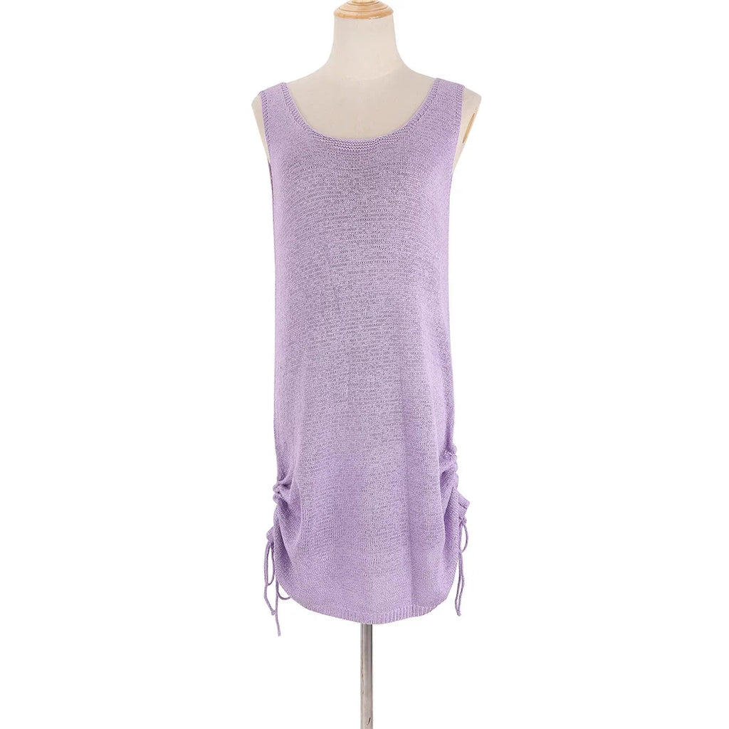 20 Colors Backless Lace Up Crochet Knitted Tunic Beach Cover Up Cover-ups Beach Dress Beach Wear Beachwear Female Women V5479