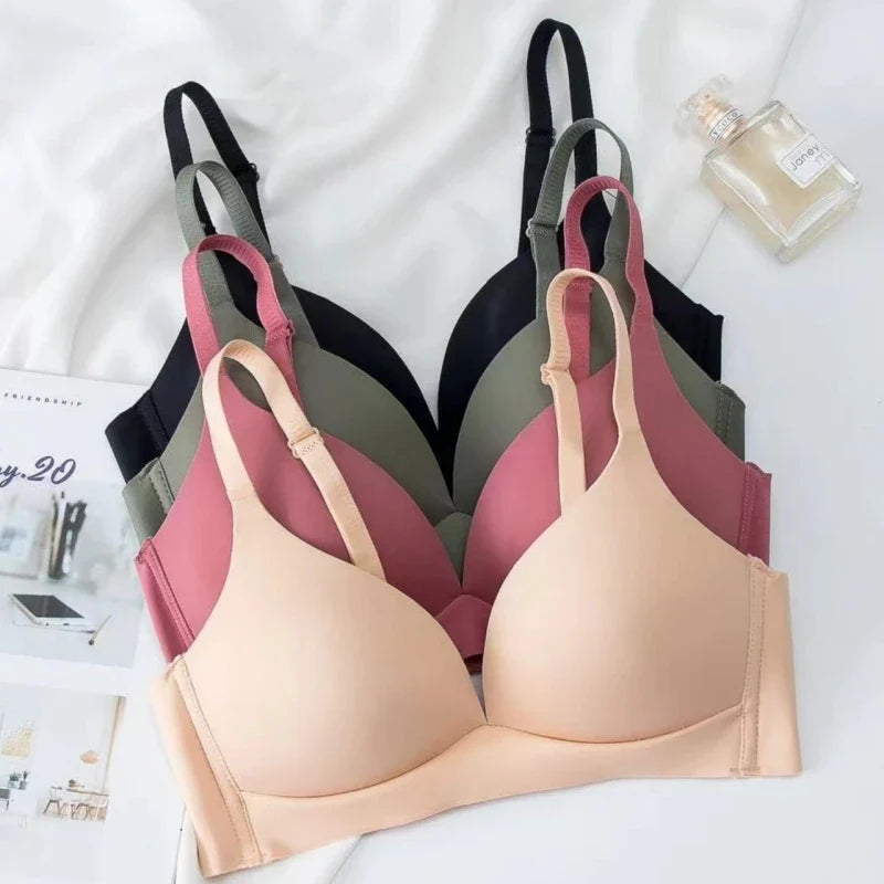 Japanese Style Seamless Push-Up Bra Comfort Wireless Underwear Women's Deep V Neck Bralette 3/4 Cup Daily Comfort Lingerie