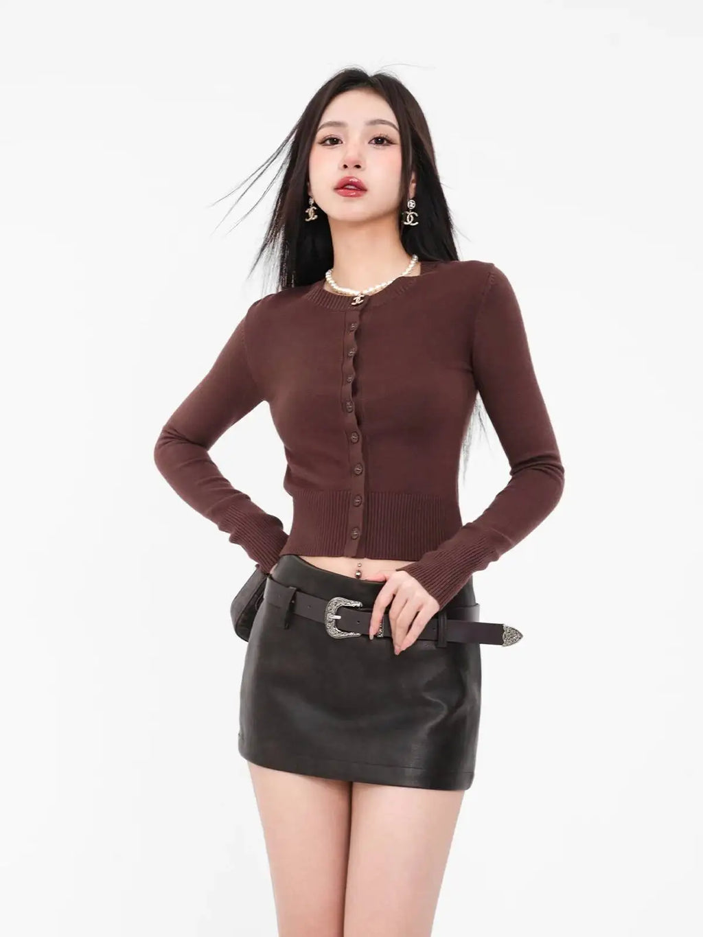 American A-line Half Length Skirt Spring/summer Small Spicy Girl High Waist Slim Fit Tight Sexy Shining Leather Short Skirt 3XQZ