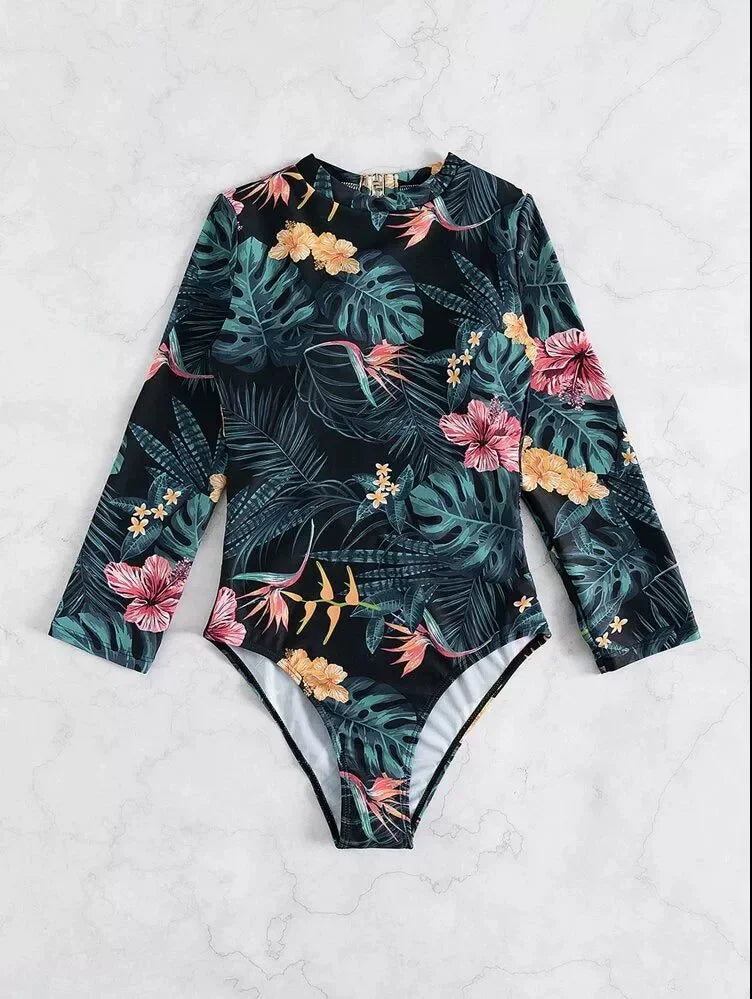Ladies 2025 One-Piece High Collar Backless Fashionable Swimsuit Long Sleeve Suitable for Summer Beach And Swimming Pool