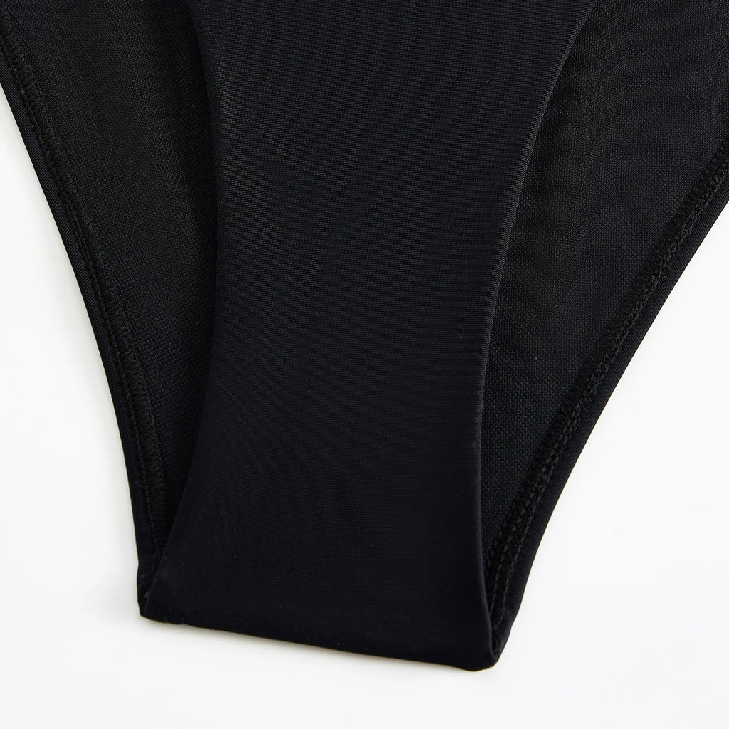 sexy 3D flower back tie swimsuit one piece bikini thong swimwear bodysuits women biquini bathing suits solid black color