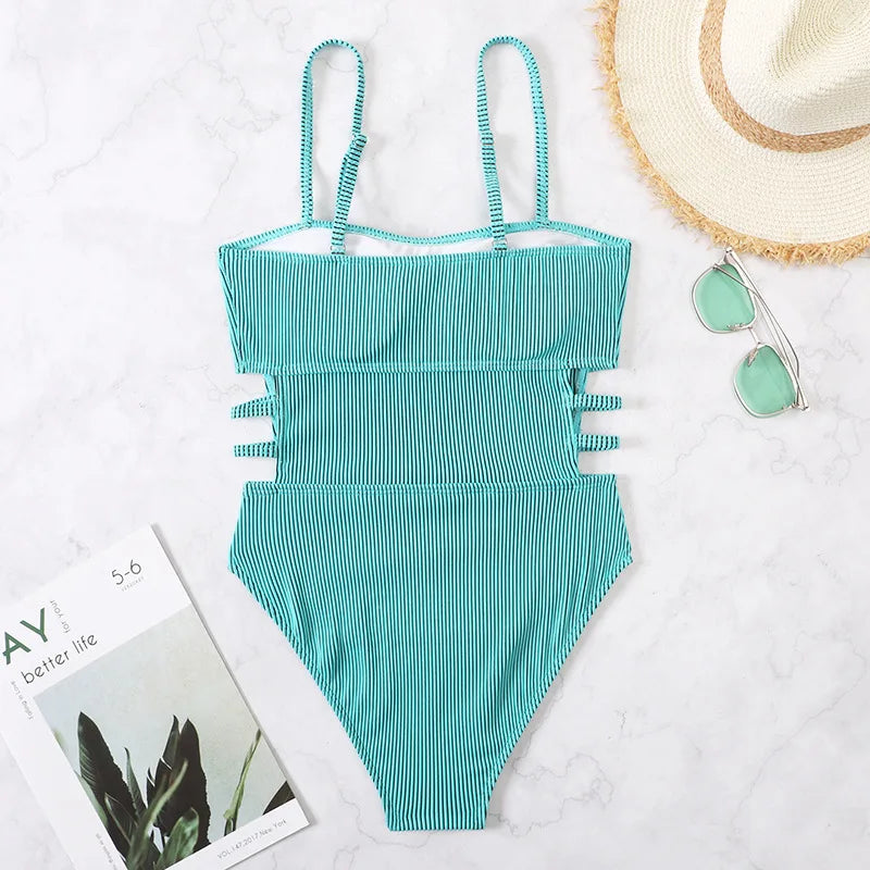 2026 Swimsuit One Piece Solid Swimwear Women One-piece Bathing Swim Suit Female Padded Beach Wear Swimming Summer
