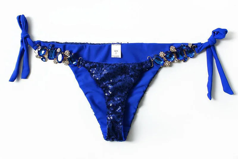 Shiny Sequins Rhinestone Diamond Bikini Women Swimsuit Female Swimwear Two Pieces Bikini Set Halter Bather Bathing Suit Swim