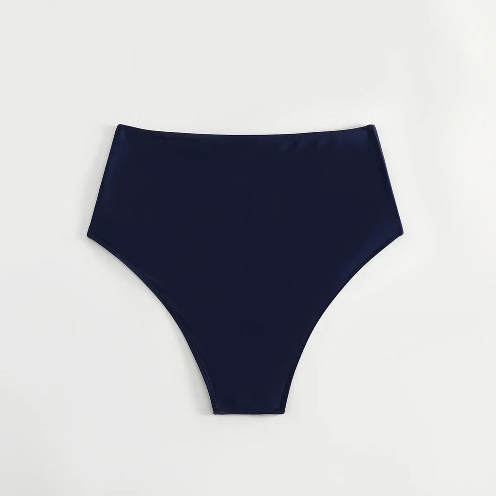 2026 Summer New Women Bikini Swimming Trunks,Solid Color Black Sexy High Waist High Elasticity Bottoms,Beach Swimwear Briefs